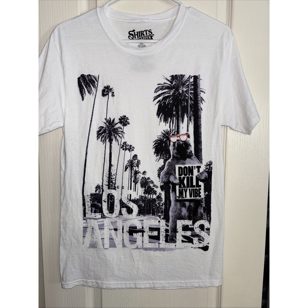 Shirts Happen California Size S Men's T-Shirt White Short Sleeve 3677
